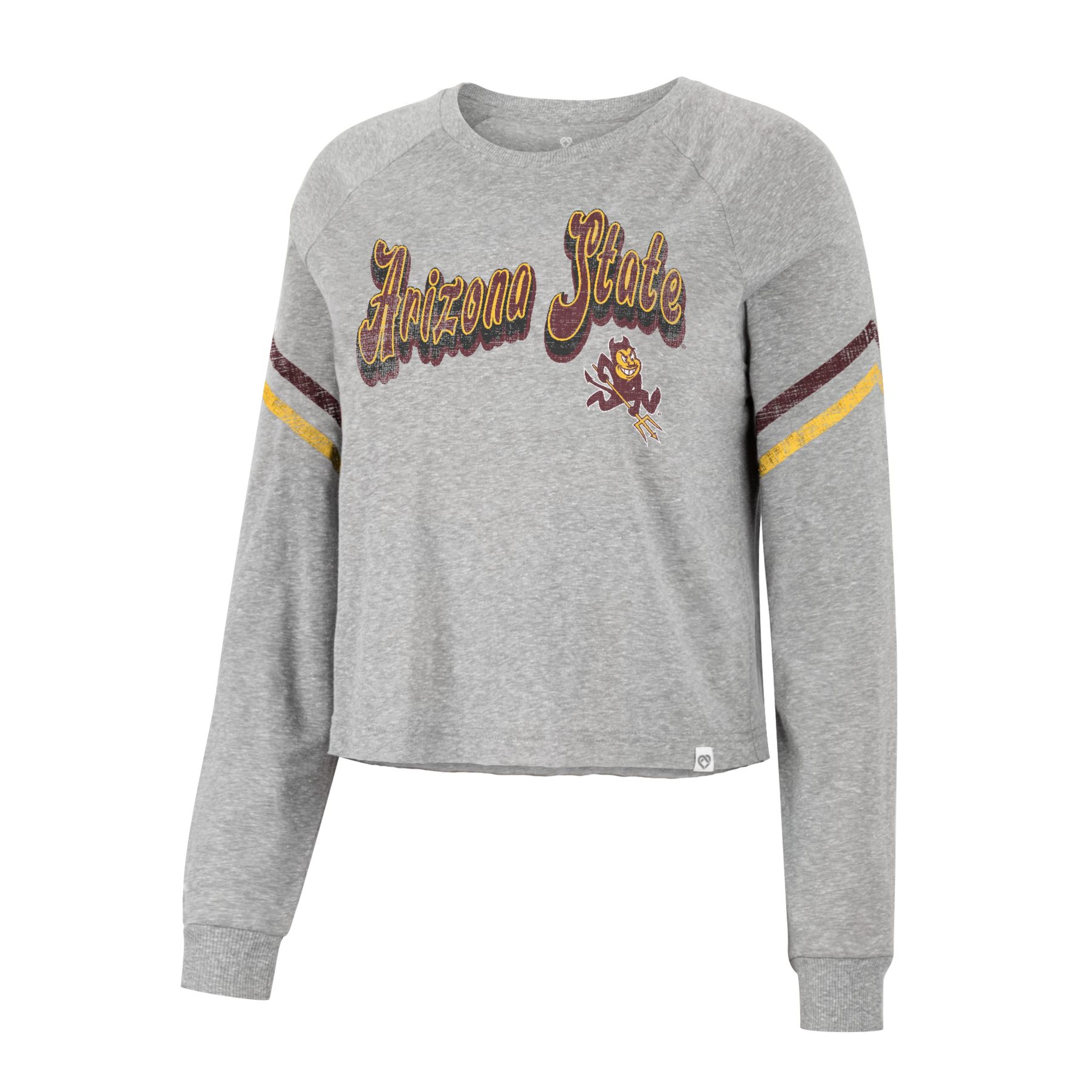 ASU Ladies L/S Crop Tee HG