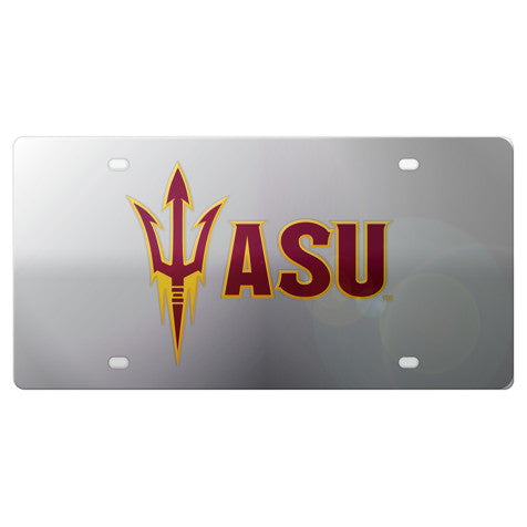 ASU Fork License Plate Silver