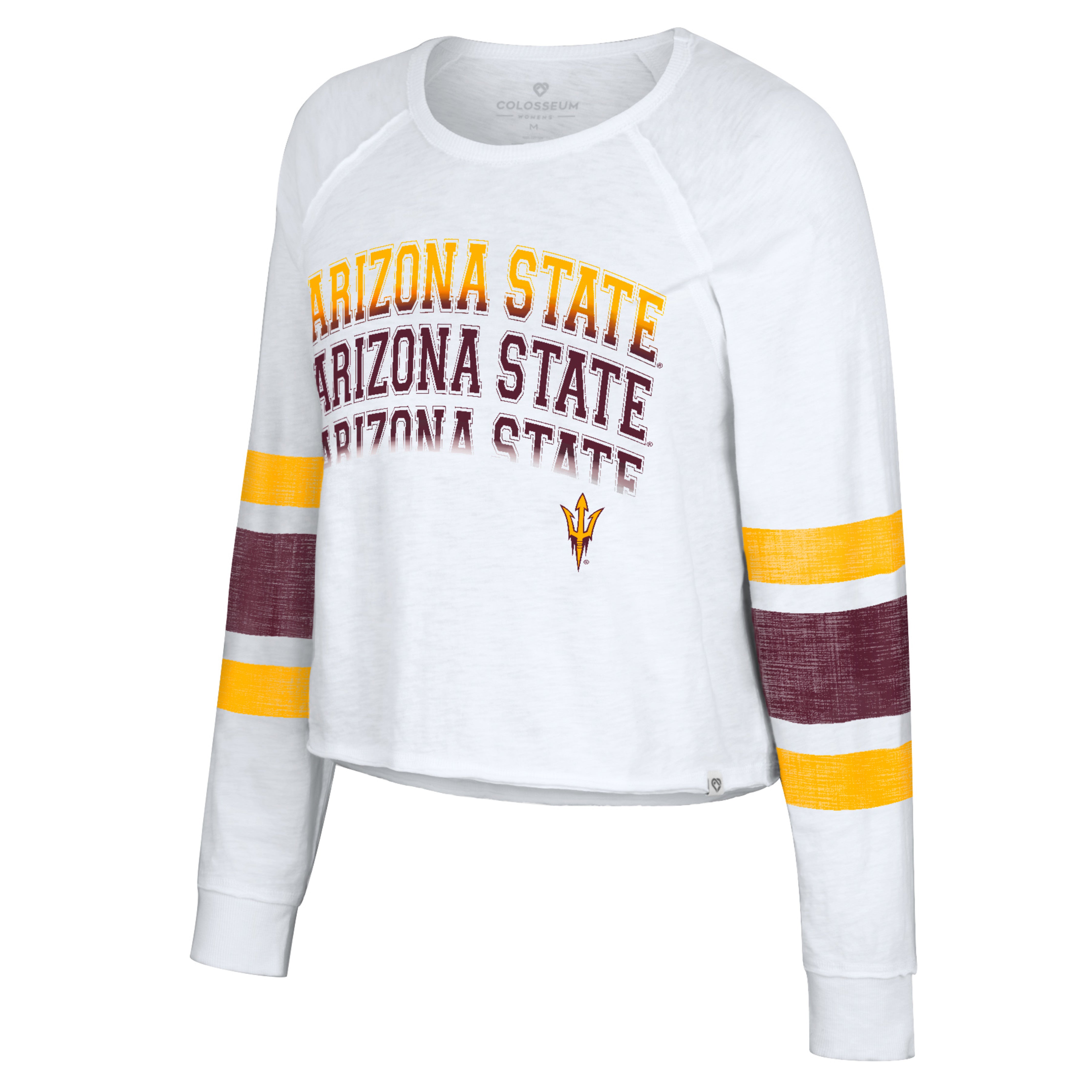 ASU LB Ladies L/S Crop WHT