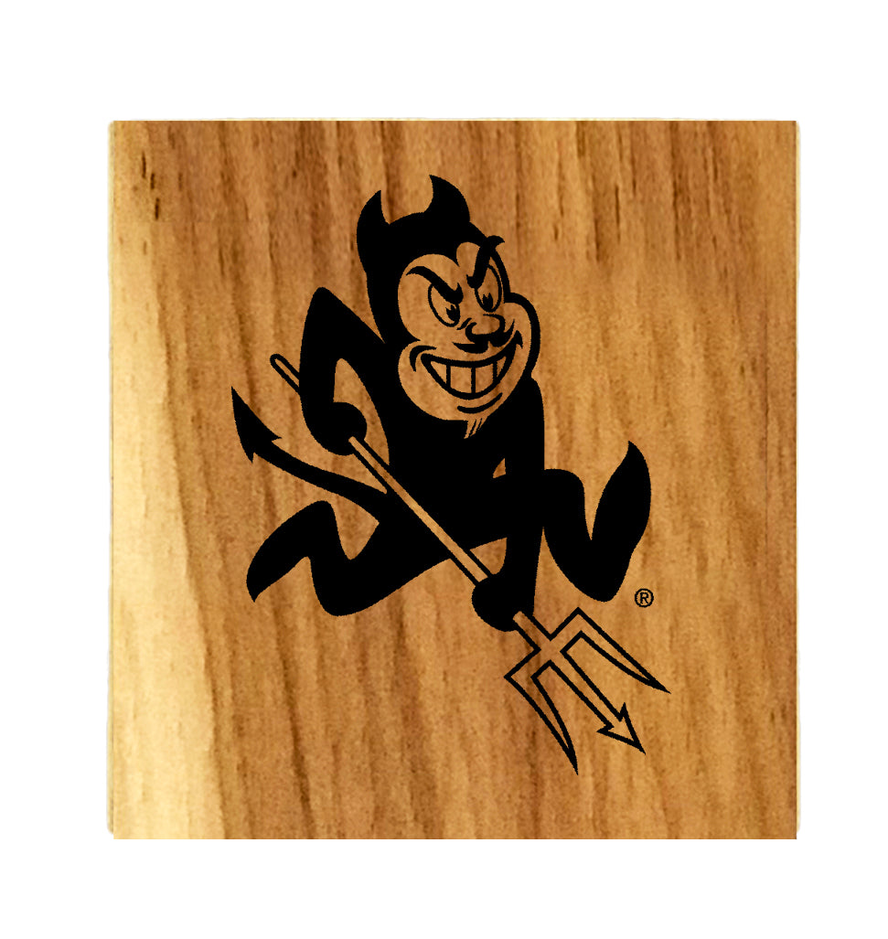 ASU Sparky Wood Coaster Set