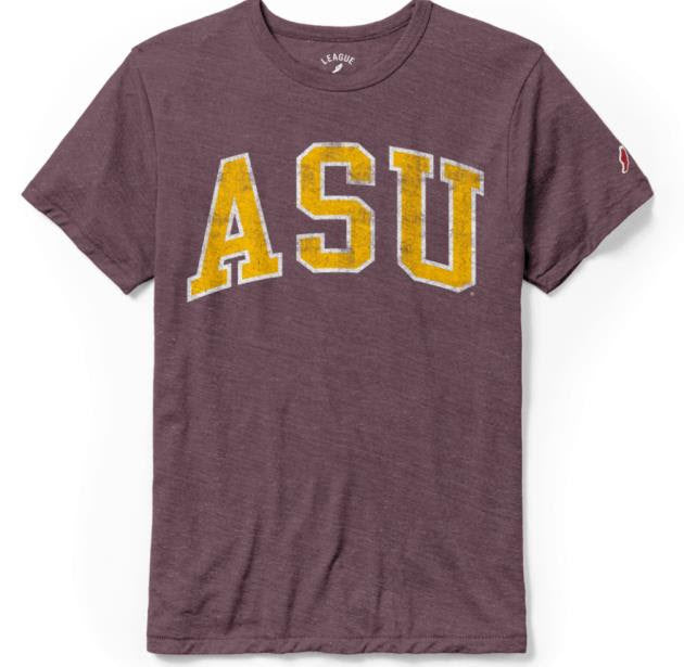 ASU Classic Arch Tri-blend Tee MRN