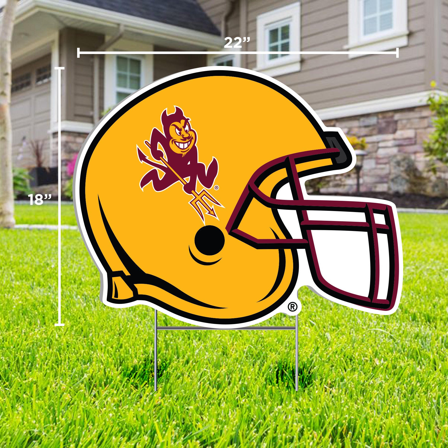 ASU Sparky Helmet Lawn Sign (Not In Store)