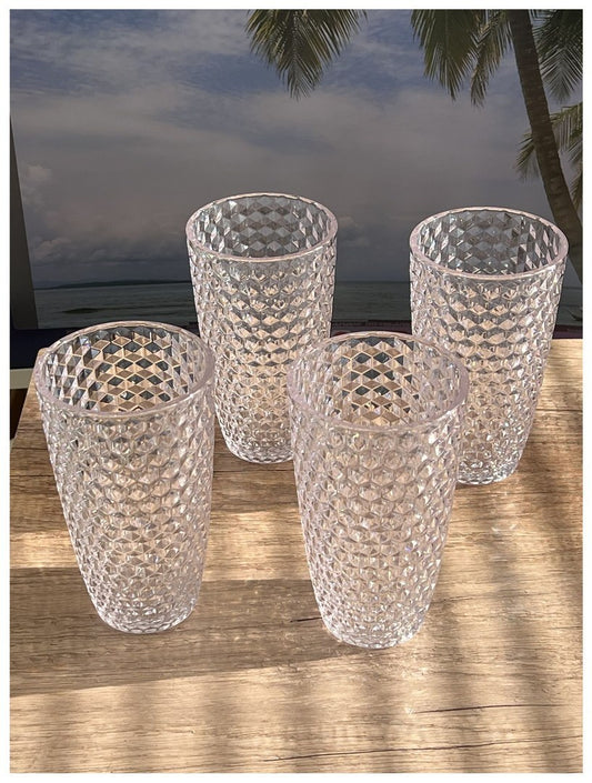 LeadingWare Paisley Acrylic Glasses Drinking Set of 4 (17oz