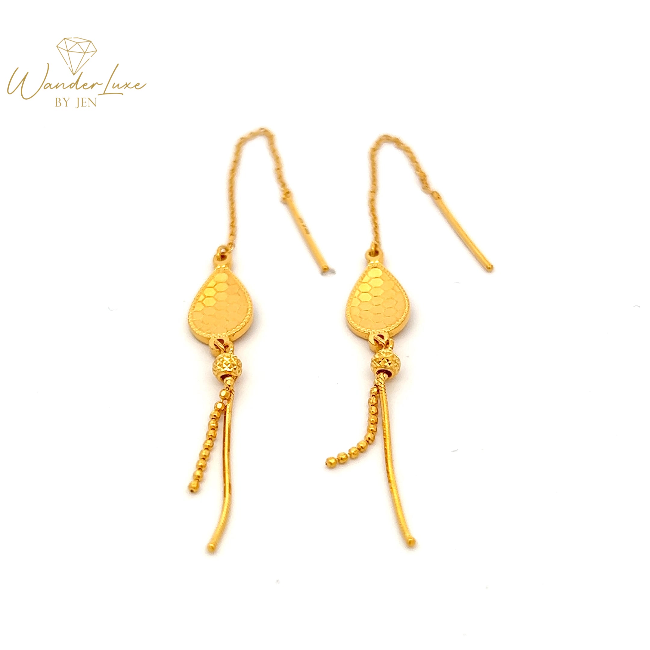 Tiktak Earrings 24k HK Gold 3.06g #RA – Wanderluxe by Jen