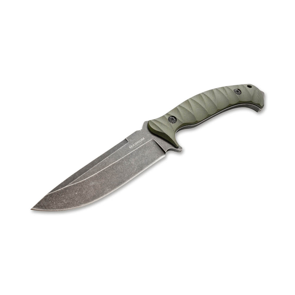 Boker Field Flipper Folding Knife Military Green Micarta Handle 440A Plain  Black Blade 01SC006