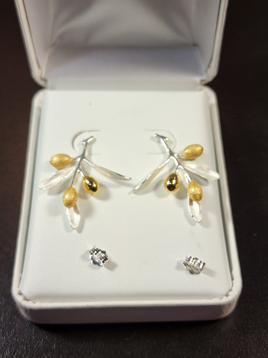 Gold and Silver Olive Branches Set