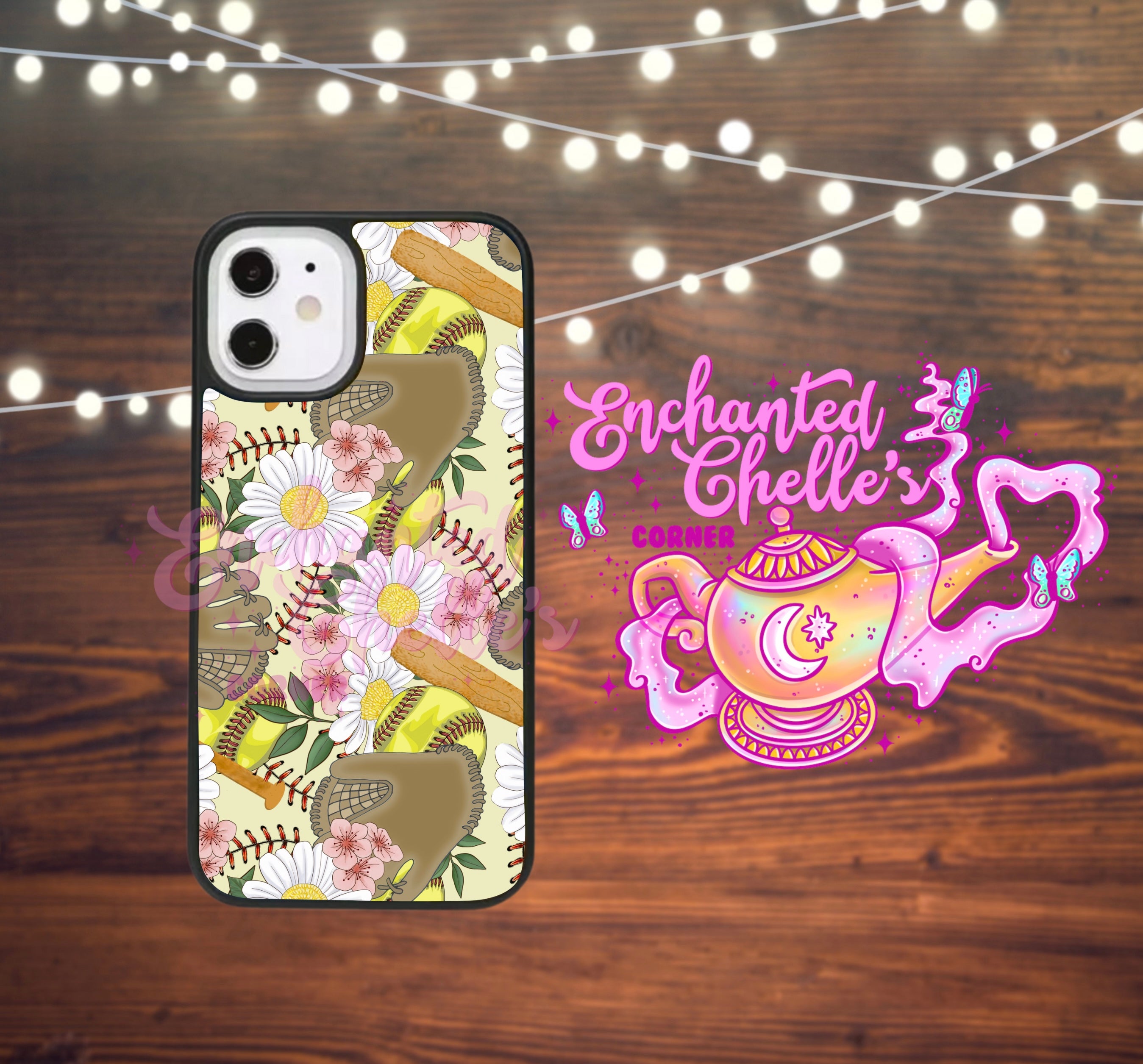 Yellow softball Phone case