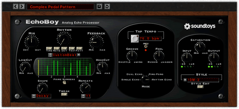 Soundtoys EchoBoy, an echo plugin with a retro-themed interface