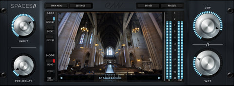 Reverb interface with a picture of a cathedral