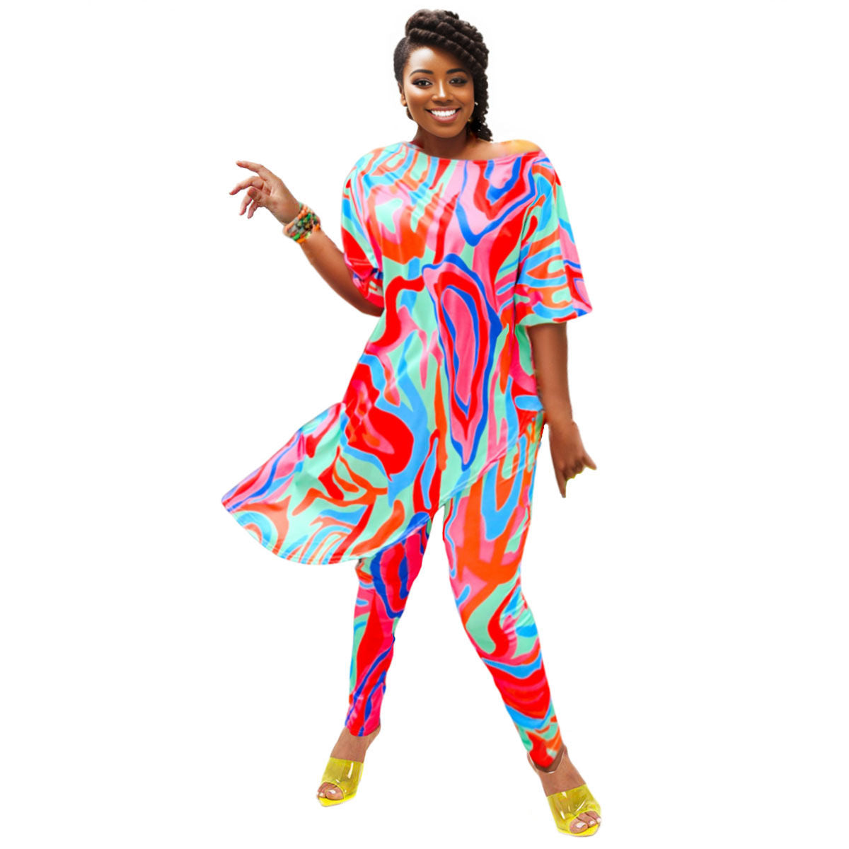 4XL Rainbow Asymmetric Set|4XL