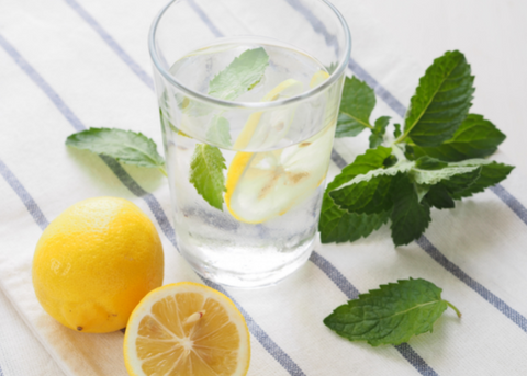 Ingredients for lemon water recipe