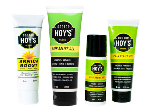 Doctor Hoy's Blog 3oz Arnica Boost and 3oz 4oz 8oz Pain Relief Gel