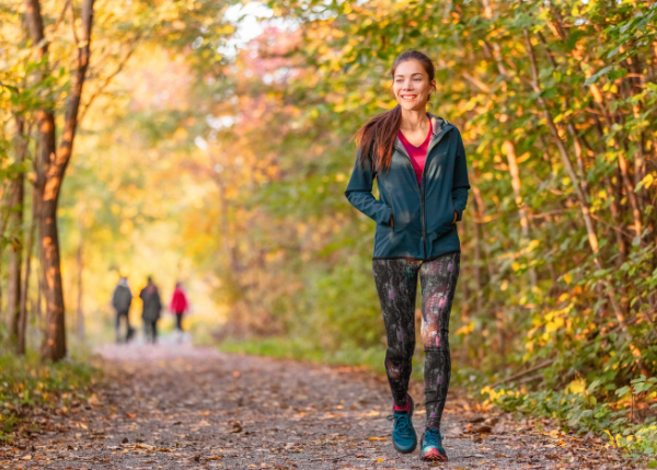 Woman on a walk outdoors