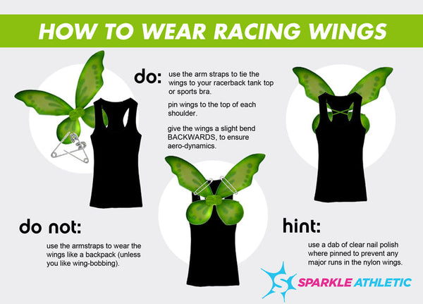 Instructions for how to run wearing wings