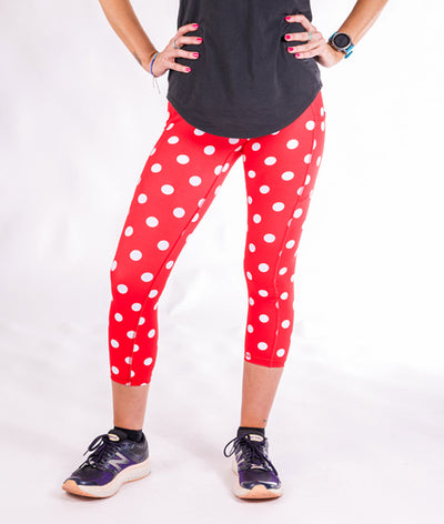 Red with White Polka Dots Running Crops
