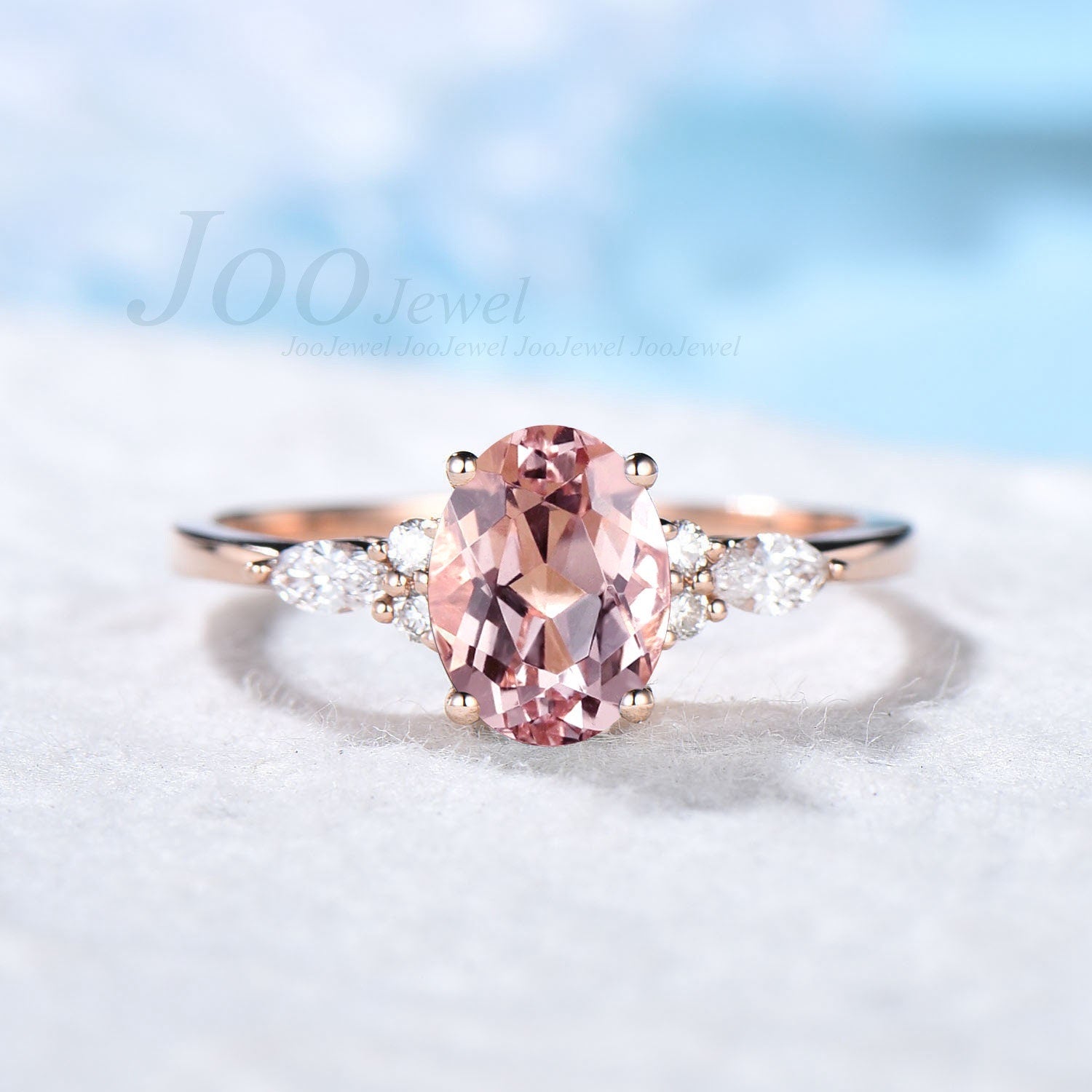Buy Pink Morganite Ring,3 Carat Morganite Engagement Ring, 14k White Gold  Diamonds Morganite Ring, Pink Gemstone Ring, Promise Ring Anniversary  Online in India - Etsy