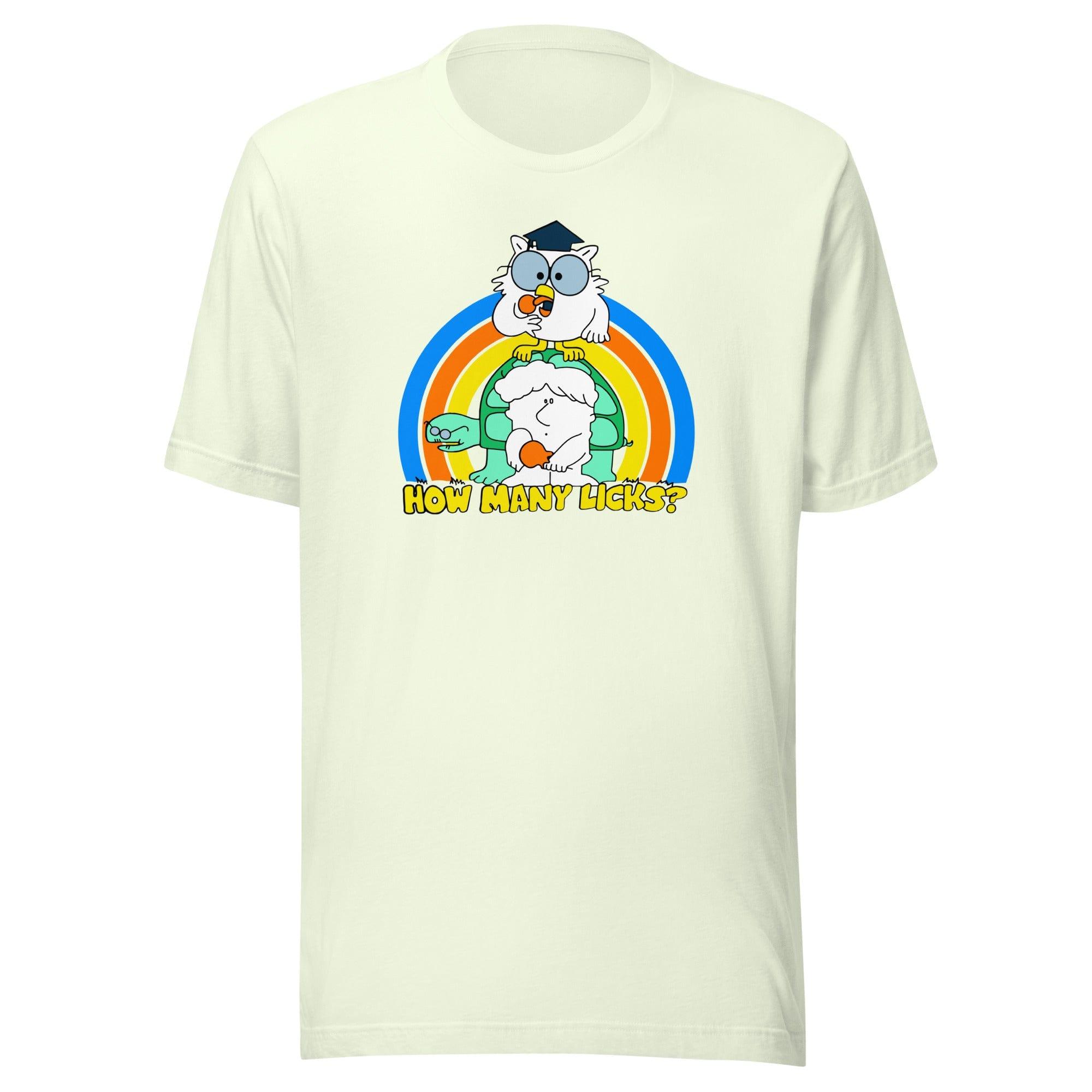 Tootsie Roll T-shirt Animated Owl How Many Licks DTG Printed Short Sleeve Tee