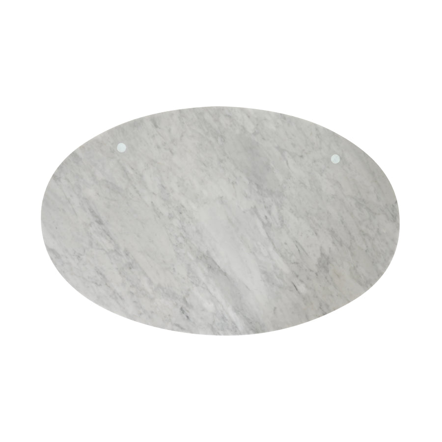 Mesa de centro oval en mármol Carrara Blanco, Modelo Granada - Marca Decomas