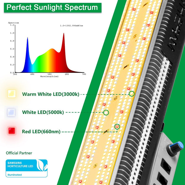 mars 300w led grow light full spectrum