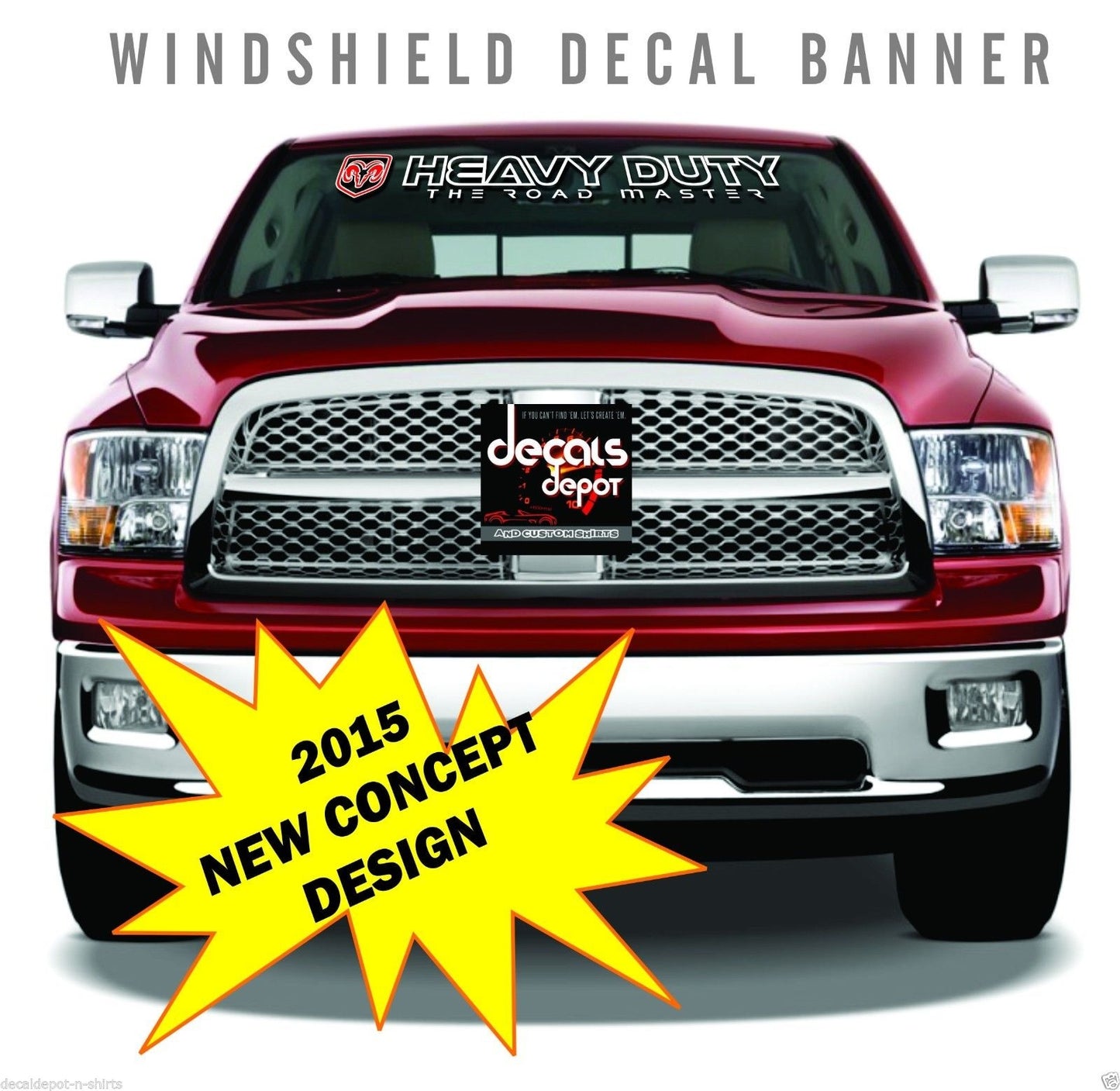 Fits Any DODGE Ram 1500, 2500HD, 3500HD WINDSHIELD BANNER DECAL