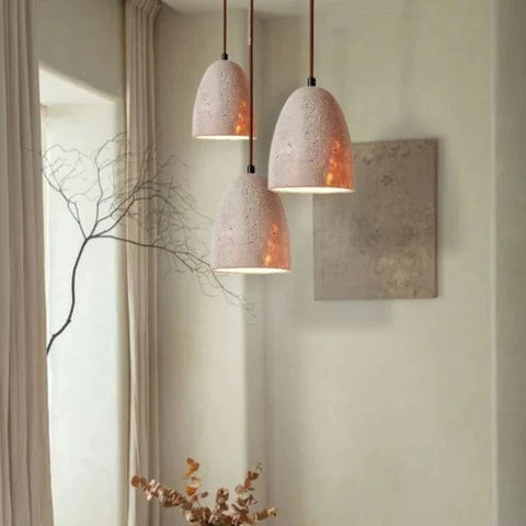 Klokken Travertin Pendel Lampe - Wabi Sabi - Sten - ø 12cm