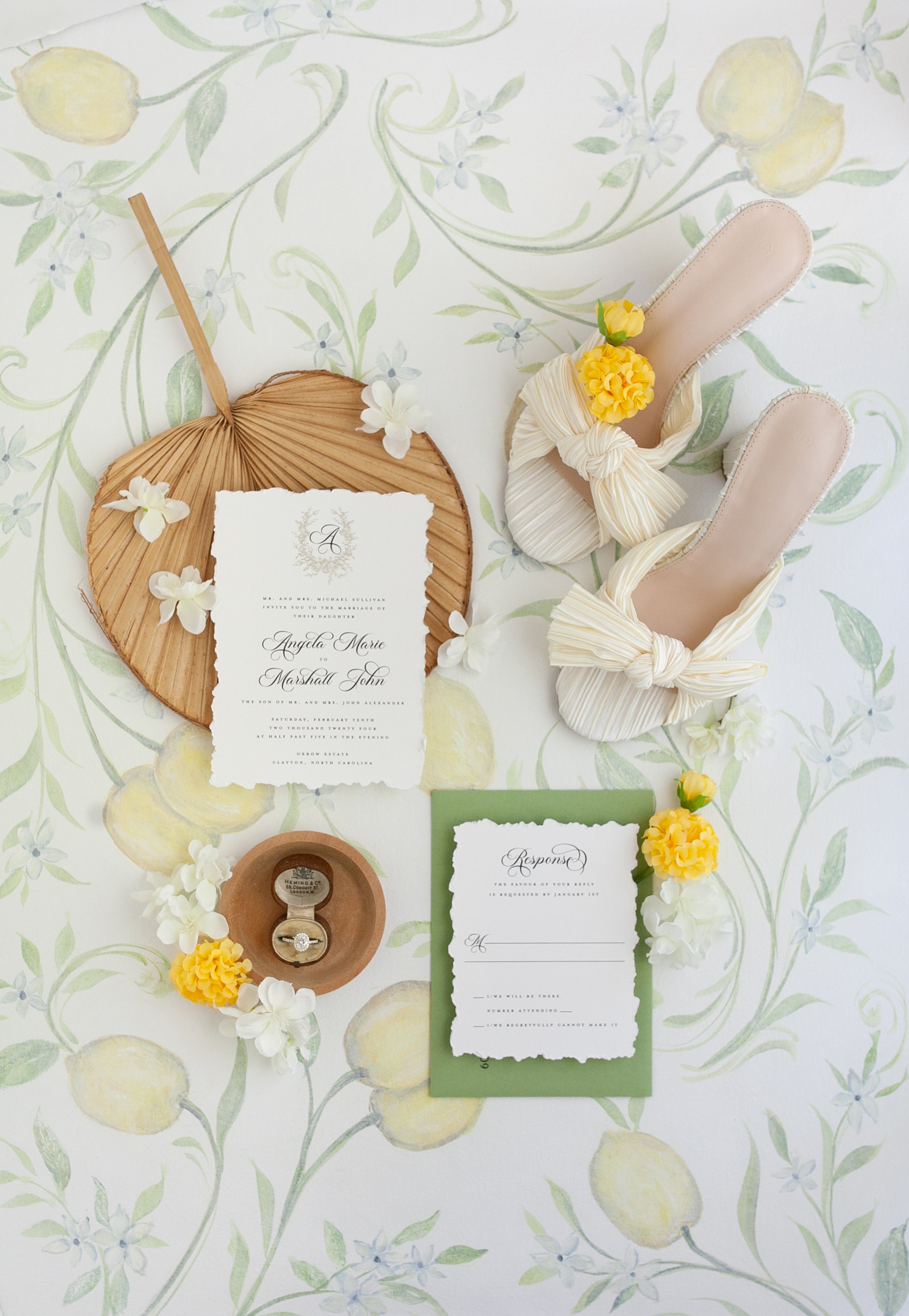"Lemon Drop" Hand Painted Styling Mat for Photographers 24x36