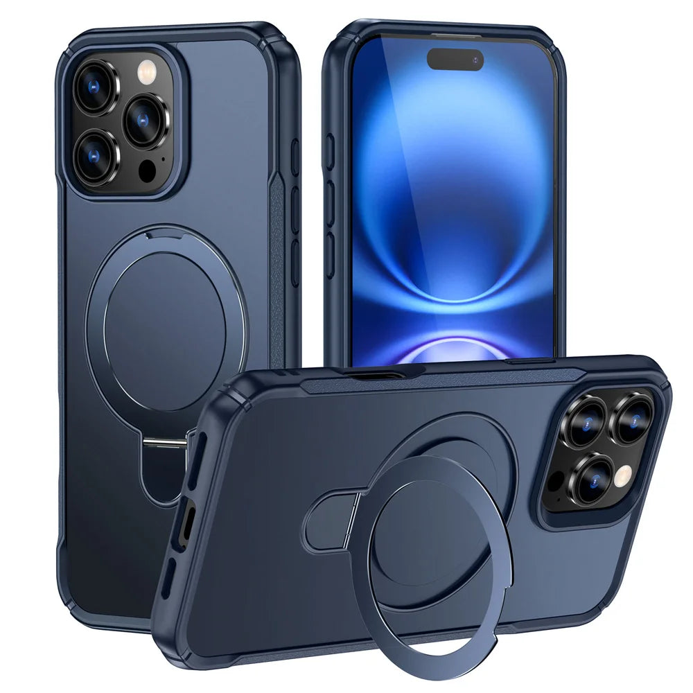 Anti-slip Bumper Fold Magnetic Stand Case For iPhone
