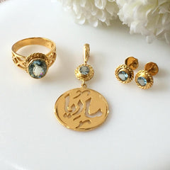 Personalized Gold Set in Topaz