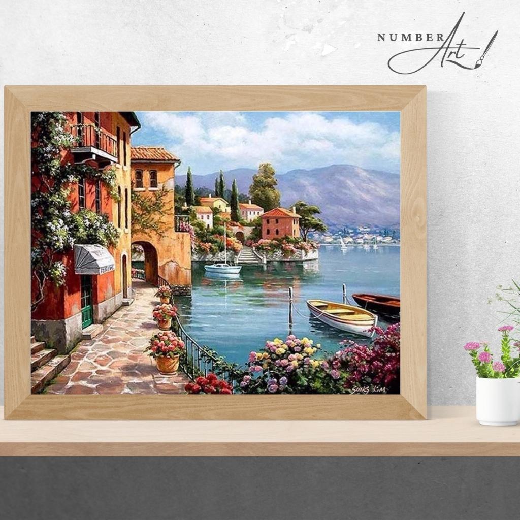 Premium Paint by Numbers Kit Venice Canals Canvas by Numbers 