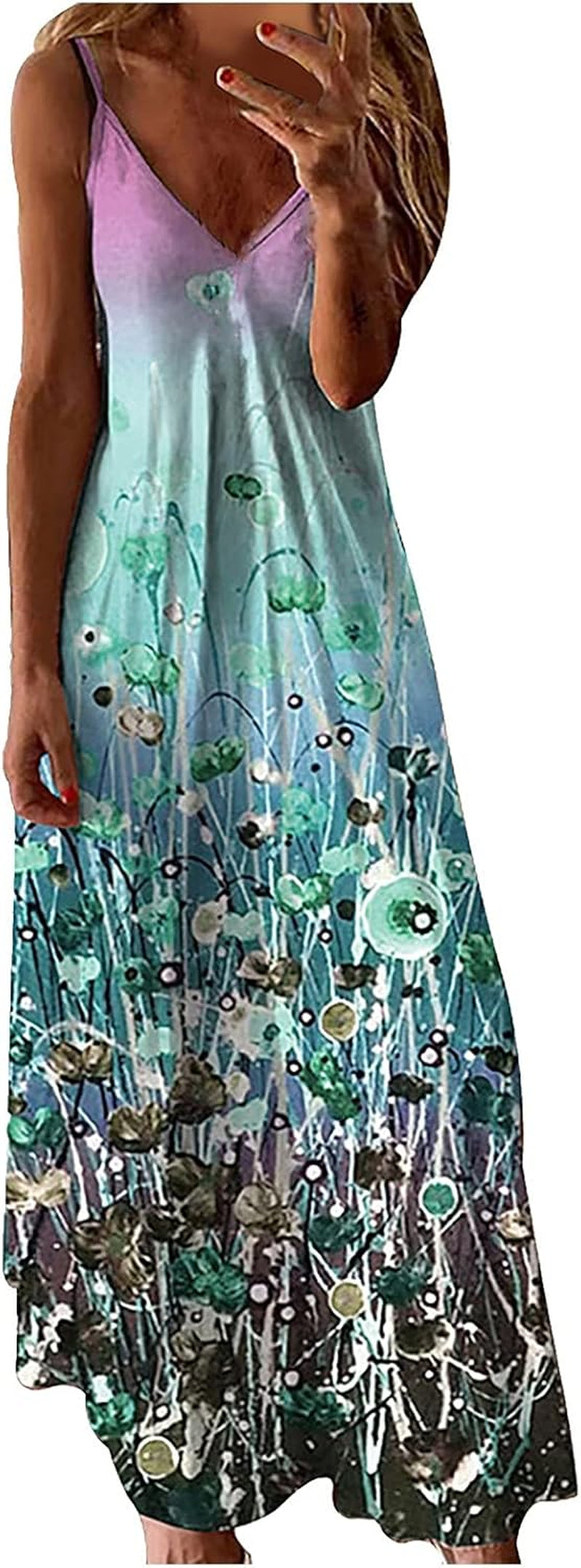 Women's Elegant Spaghetti Strap Long Dress - Plus Size Summer Beachwear - Image 30