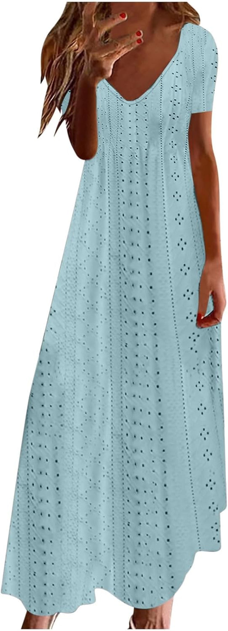 Sleeveless V-Neck Maxi Dress for Women - Casual and Trendy Summer Vacation Outfit - Image 18