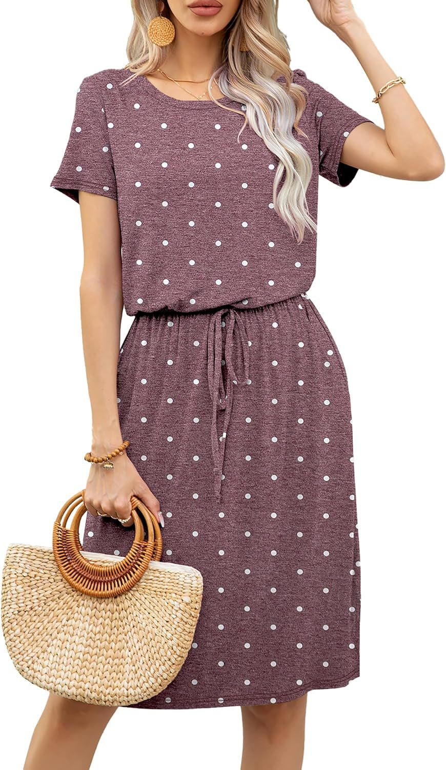 Women's Casual Drawstring Knee Length Dress - Image 11
