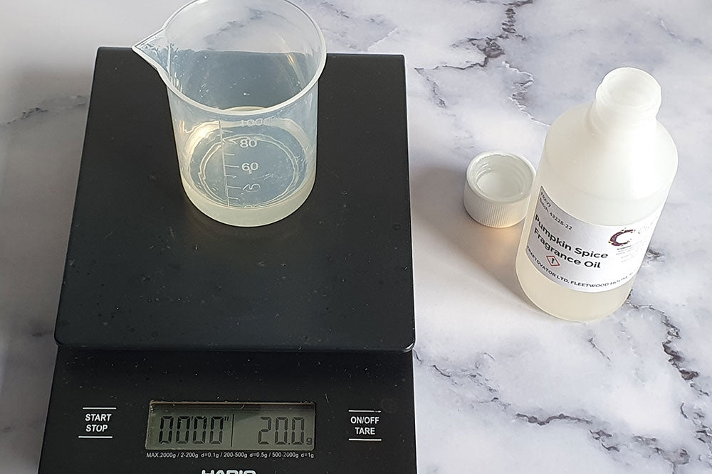 Step 2 – Weigh out the fragrance oil