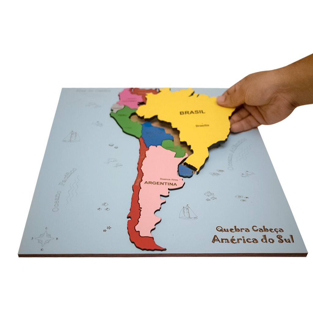 Mapa Da América Do Sul Quebra Cabeça 3d 1500
