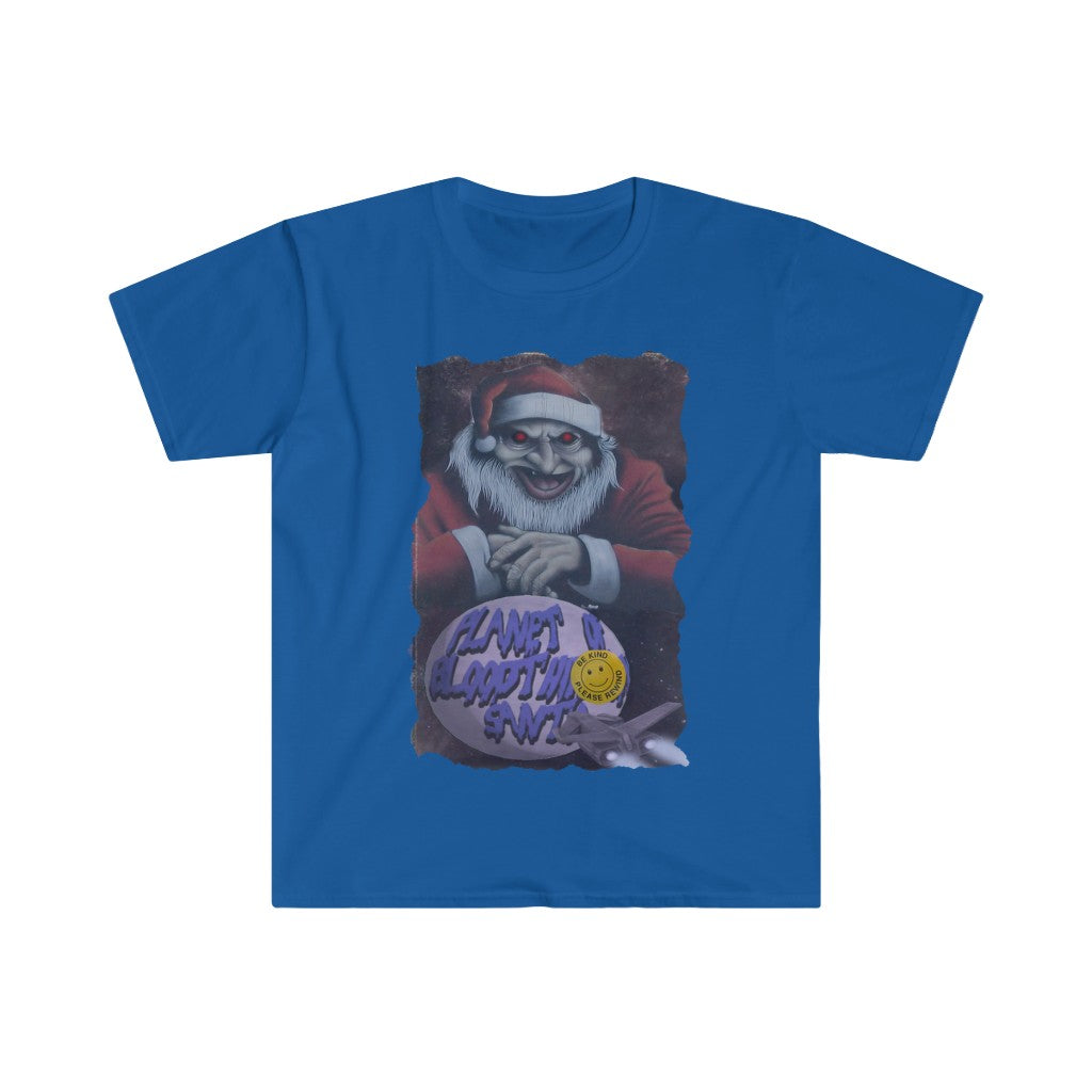 'Planet of Bloodthirsty Santa' VHS cover T-shirt – Puppet Combo