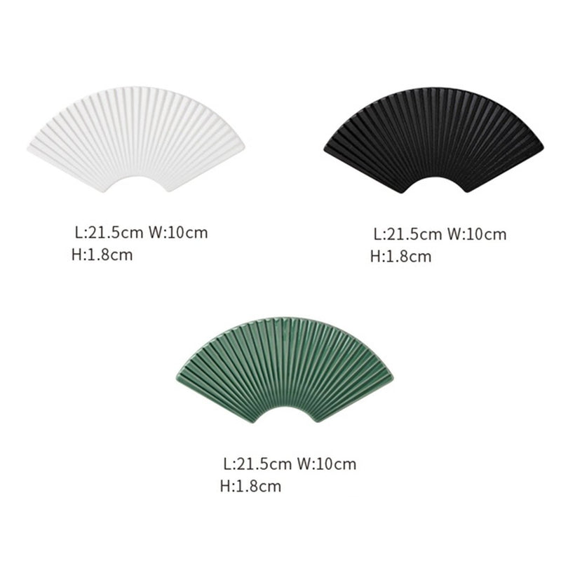 Euna - Fan-shaped Striped Plate Shaped Plate – Eunaliving