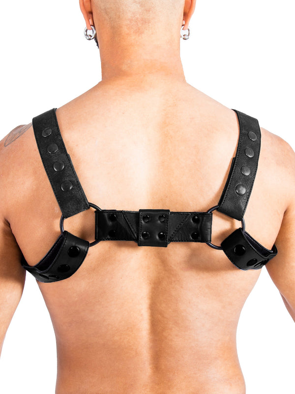 Bra Chest Harness Unisex in Black Leather