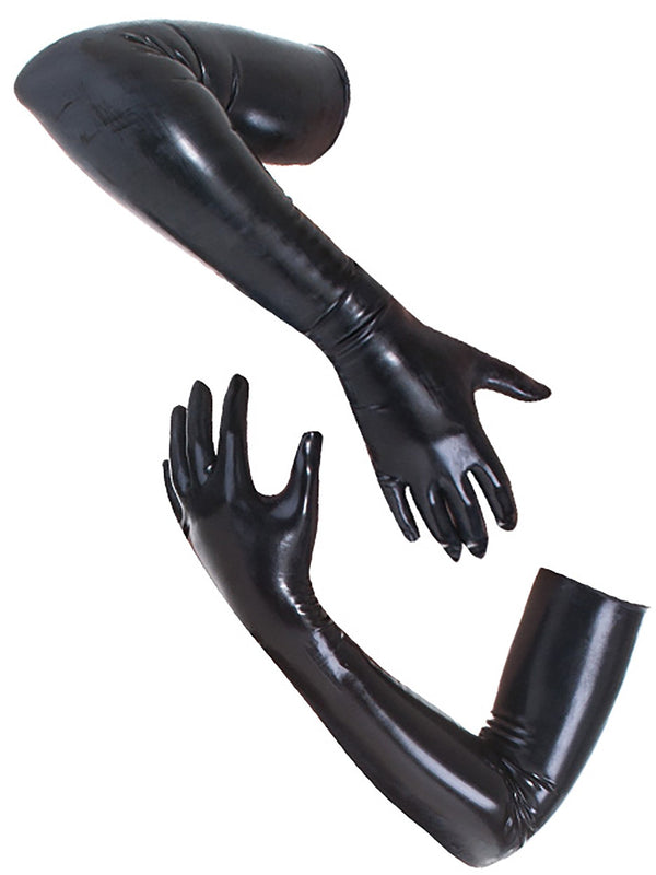 Black Latex Footless Stockings With A Rear Seam – Honour Clothing