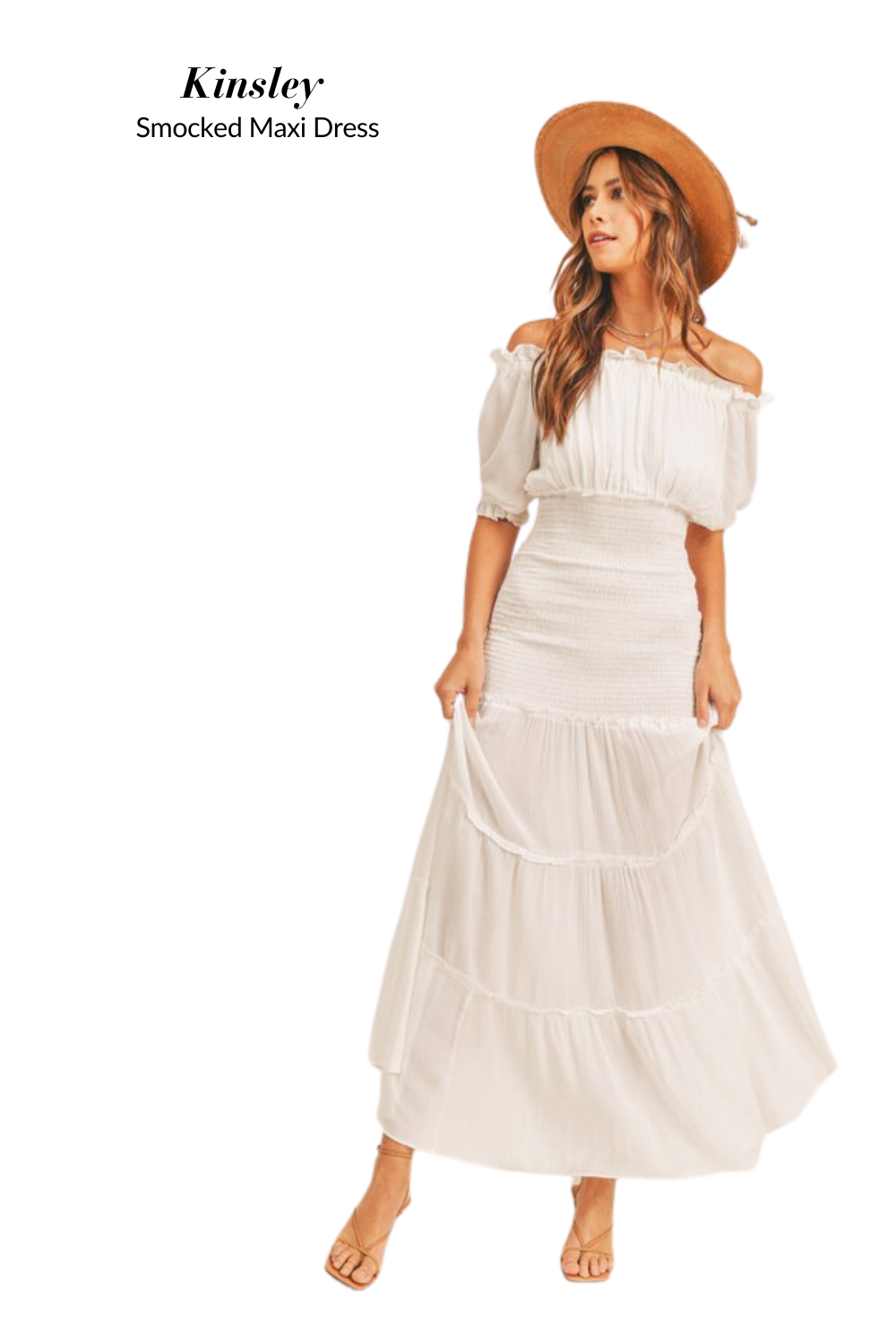 White tiered maxi dress