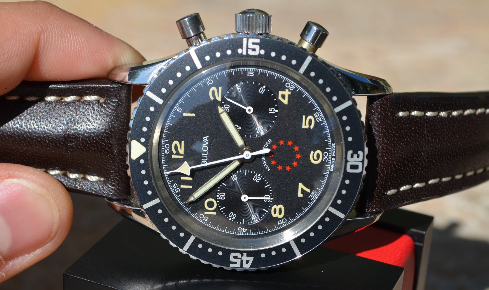 Vintage Bulova Marine Star Steel Chronograph Valjoux 7731 Wristwatch ...