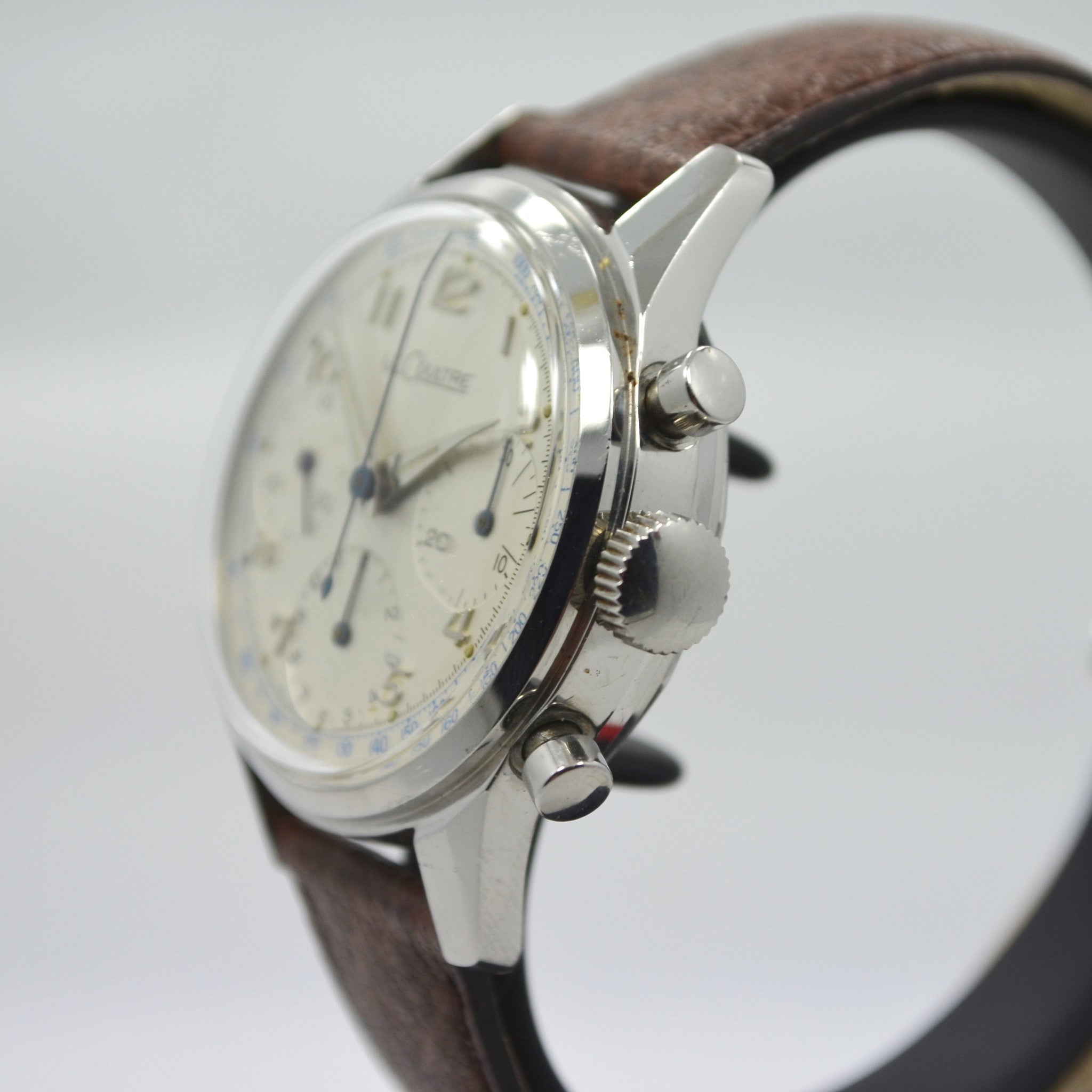Vintage LeCoultre Stainless Steel Chronograph Valjoux 72 Wristwatch ...