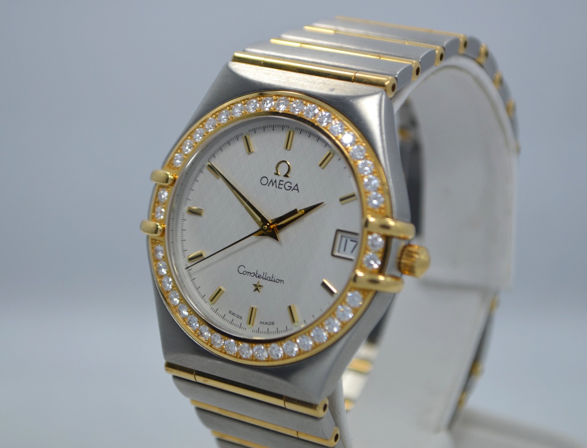 omega constellation diamond bezel