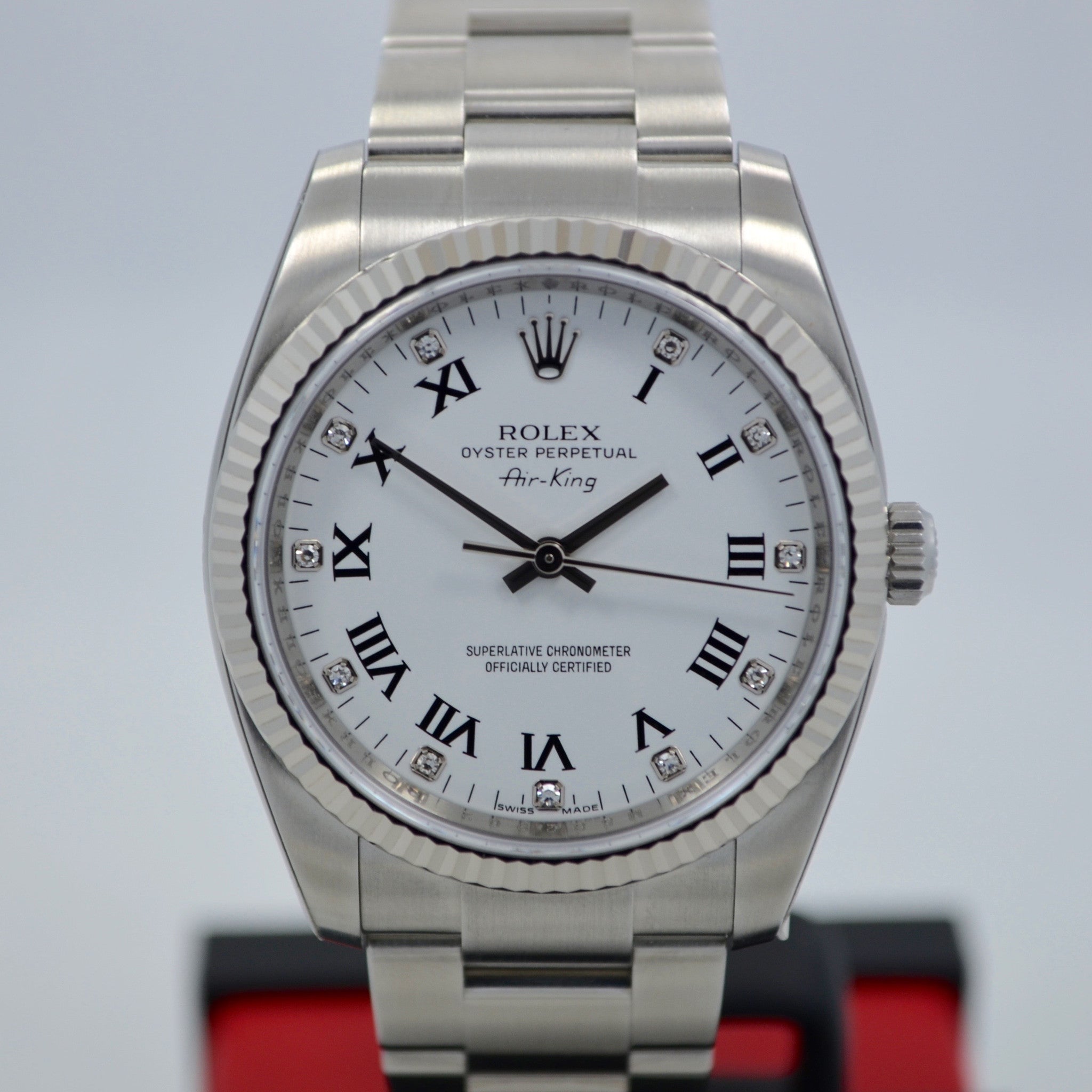 rolex air king diamond bezel