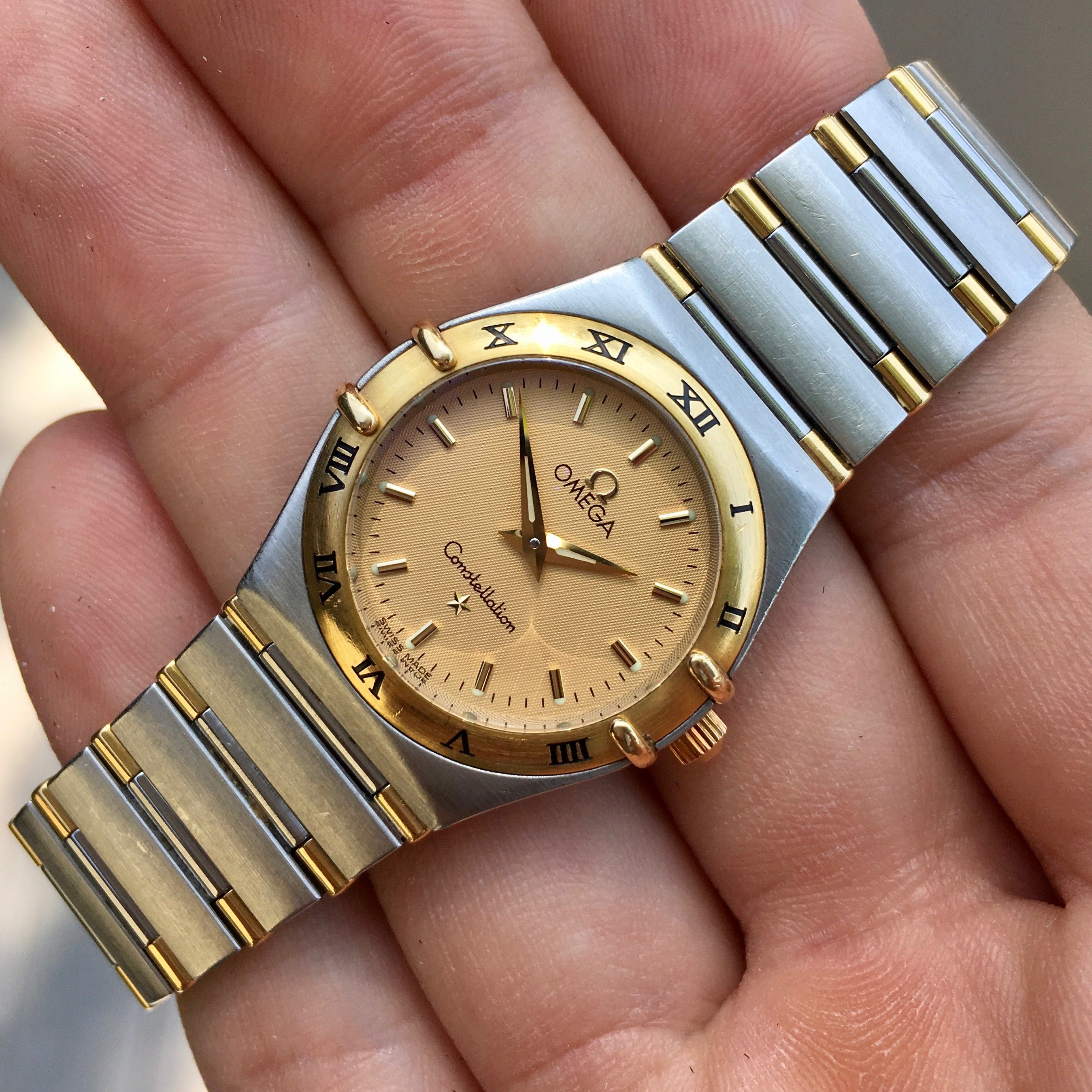 omega two tone ladies watch