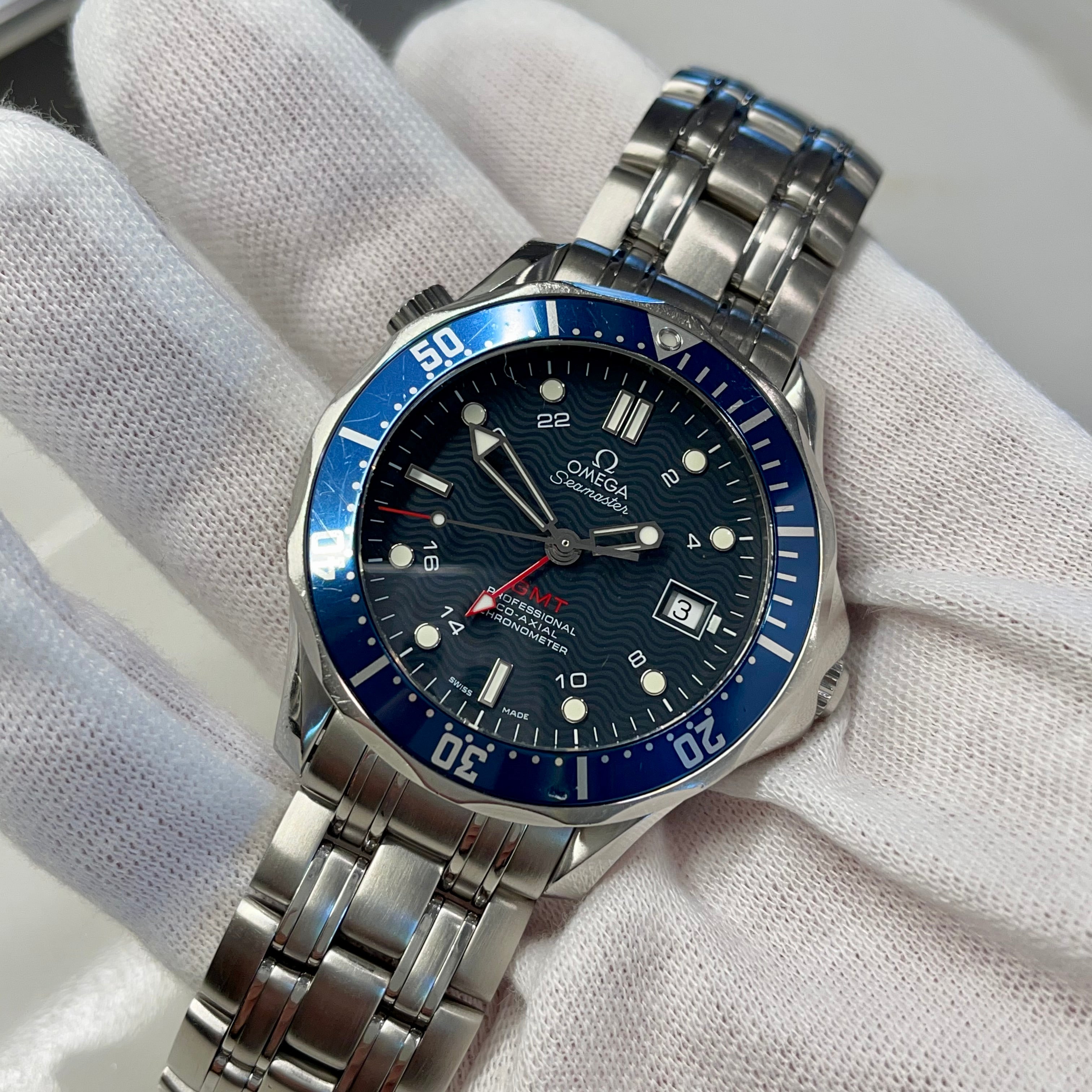 Omega Seamaster 300 Gmt Professional 253580 Co Axial Automatic Blue