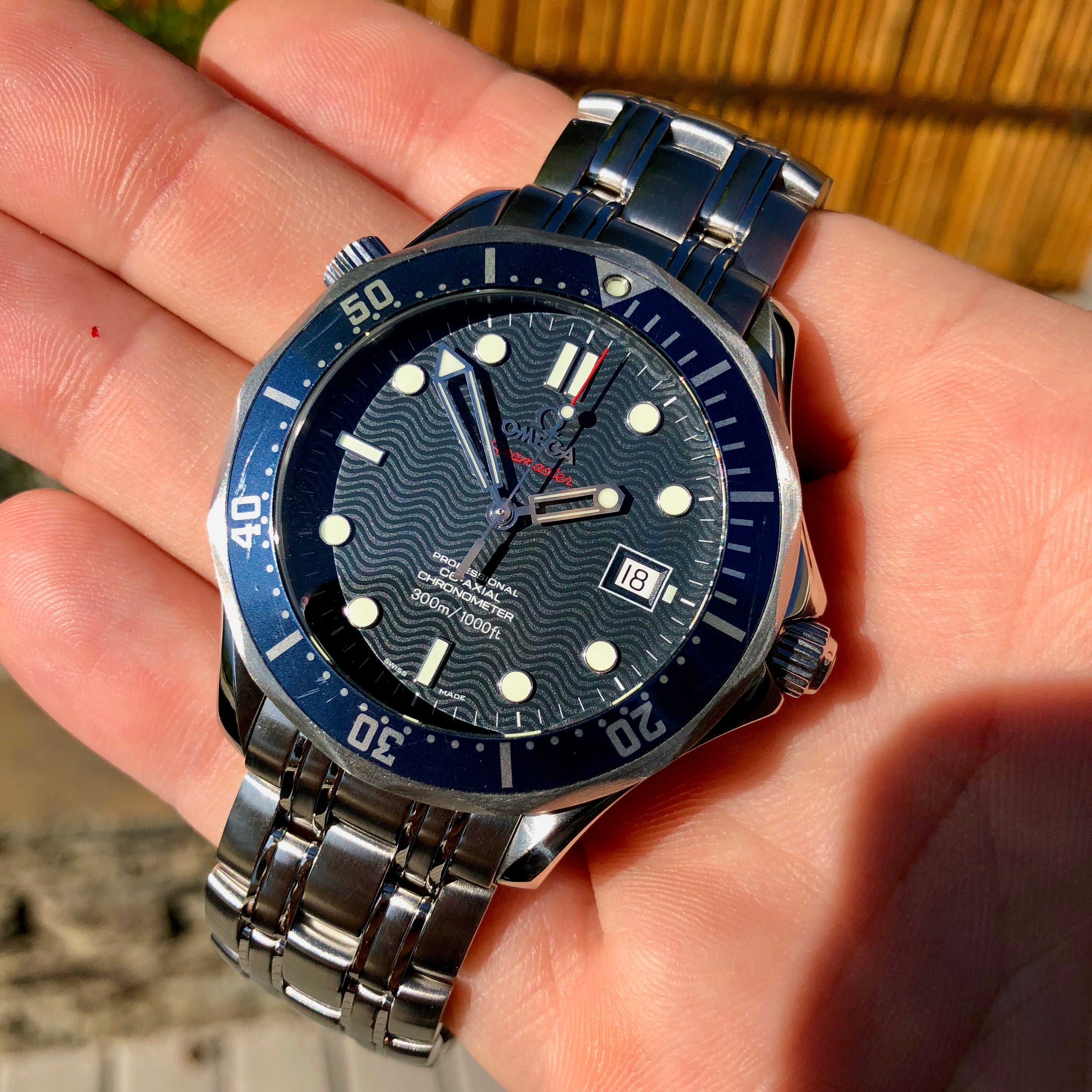 omega seamaster blue wave