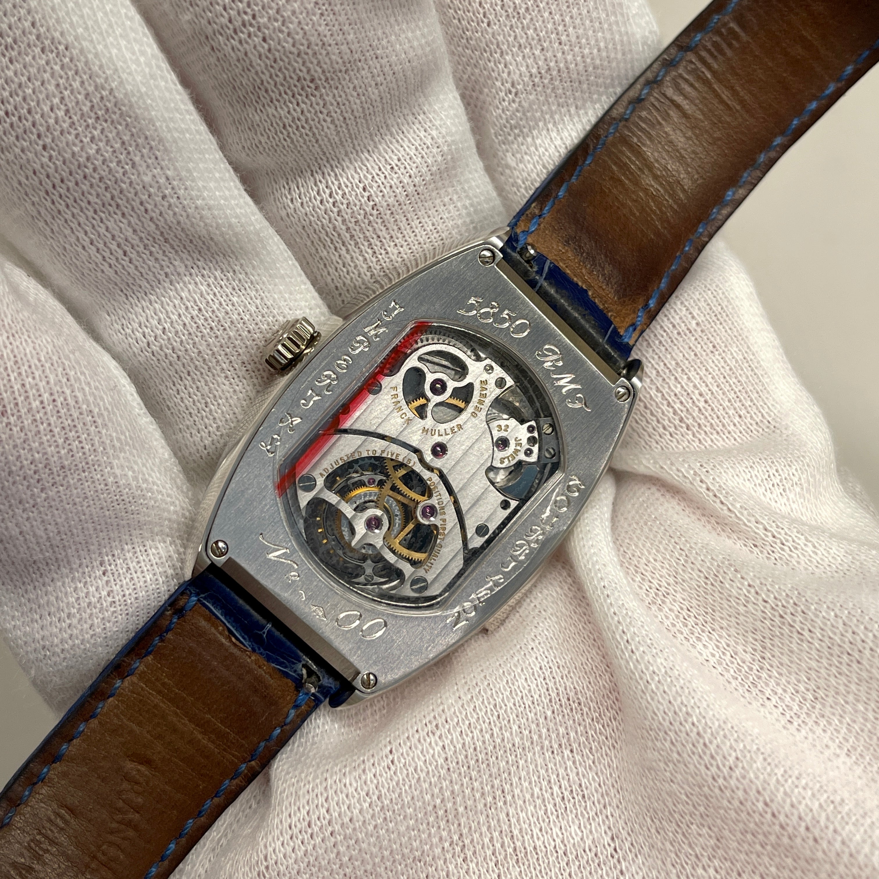 Franck Mueller Minute Repeater Imperial Tourbillon 5850 RMT Blue Enamel Platinum Wristwatch