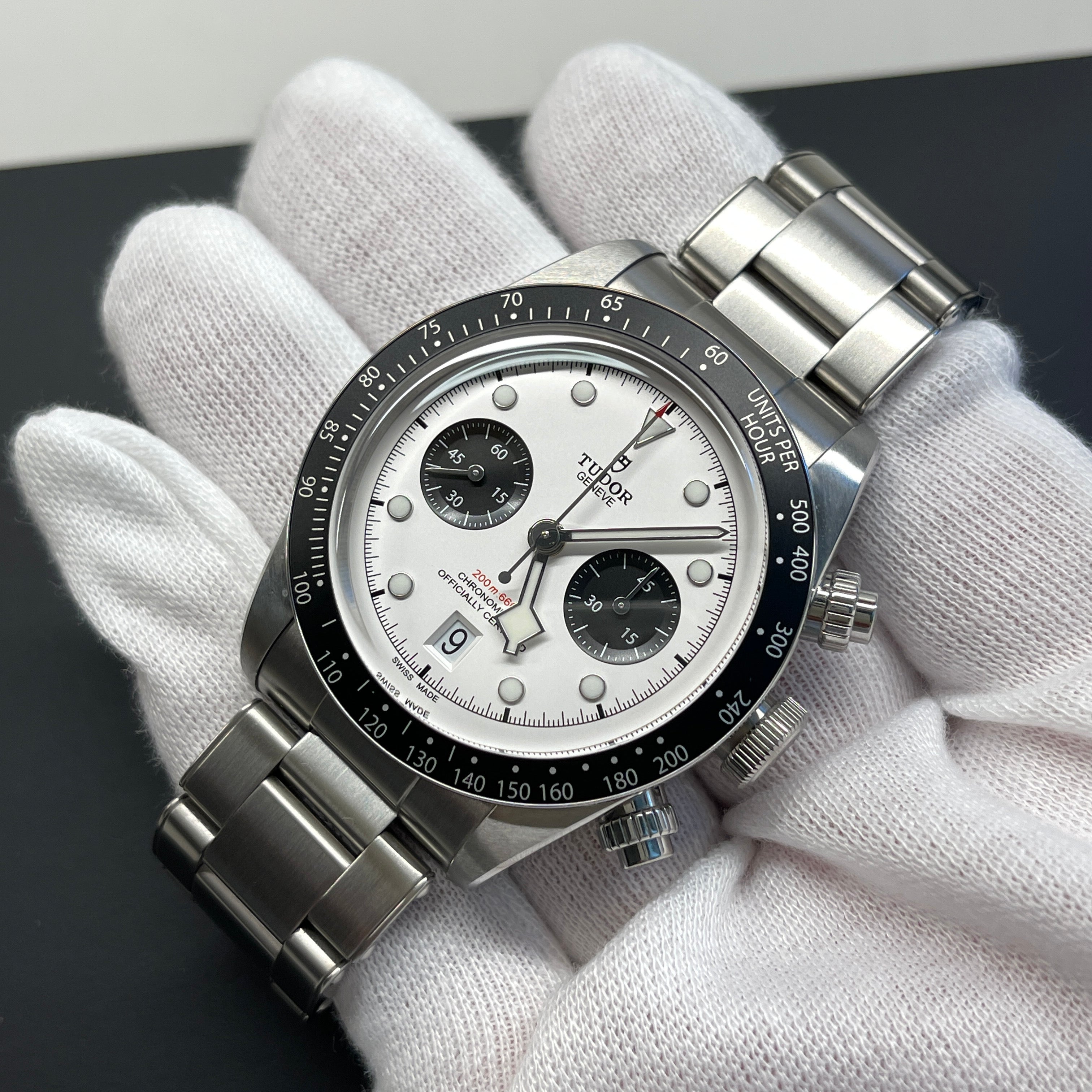 2021 Tudor Heritage Black Bay 79360N White Panda Chronograph Automatic