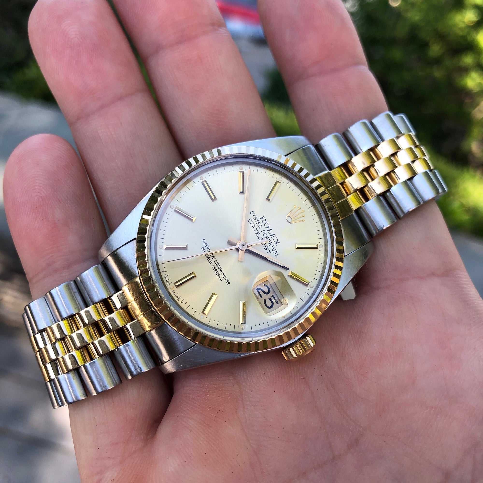 Vintage Rolex Datejust 16013 Steel Gold Two Tone Jubilee Automatic ...