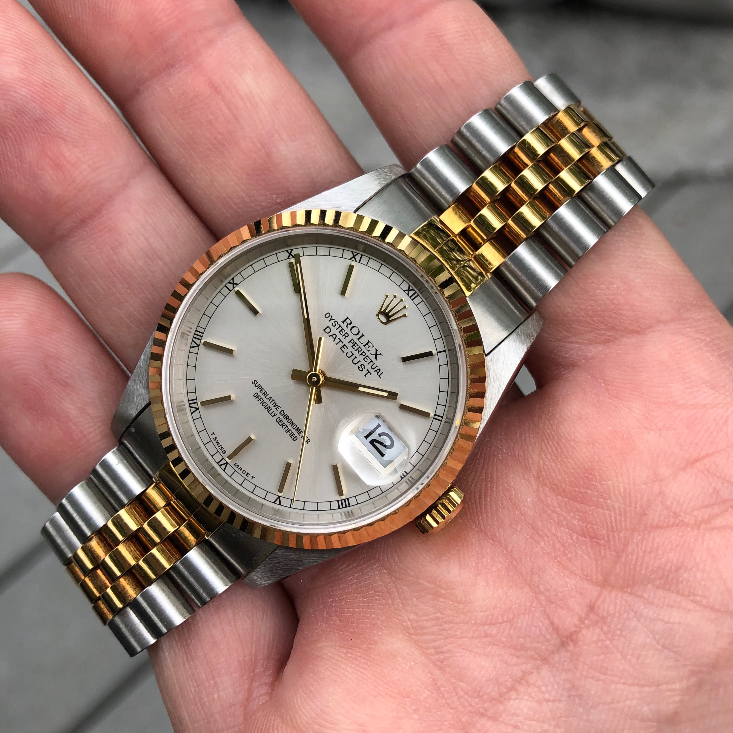 rolex 16233 silver